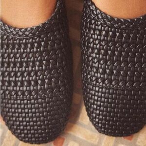 ZARA Woven Slingback Flats 9 Black NWT